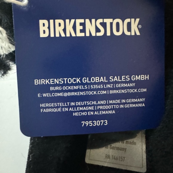 NWT Birkenstock Made in Germany Mayari Shearling Sandals - Leather black 864sn - Picture 4 of 10